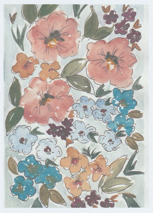 Pink and Blue Floral